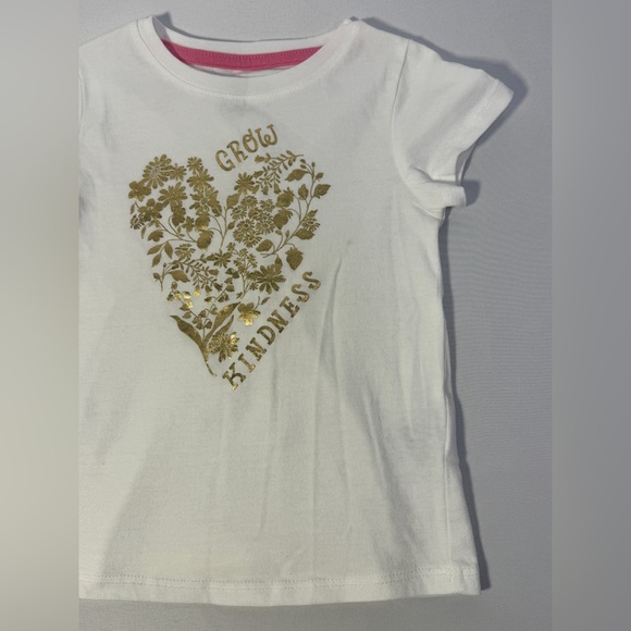 Epic Threads Floral T Shirt Top Grow Kindness Printed Heart Gold Tee Girls Sz 3T - Picture 2 of 8